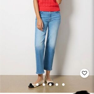 MOTHER LiL’ Rambler Zip Flood Out Of The Blue Straight Leg Jeans